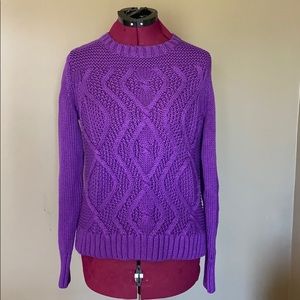 Lands’ End Drifter Purple Chunky Knit Sweater (Size XSP)